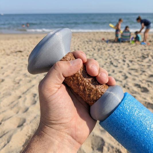 Mango para Espada de Churro de Piscina en uso