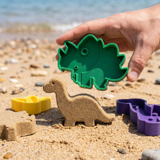 Set Moldes de Arena Dinosaurio en uso