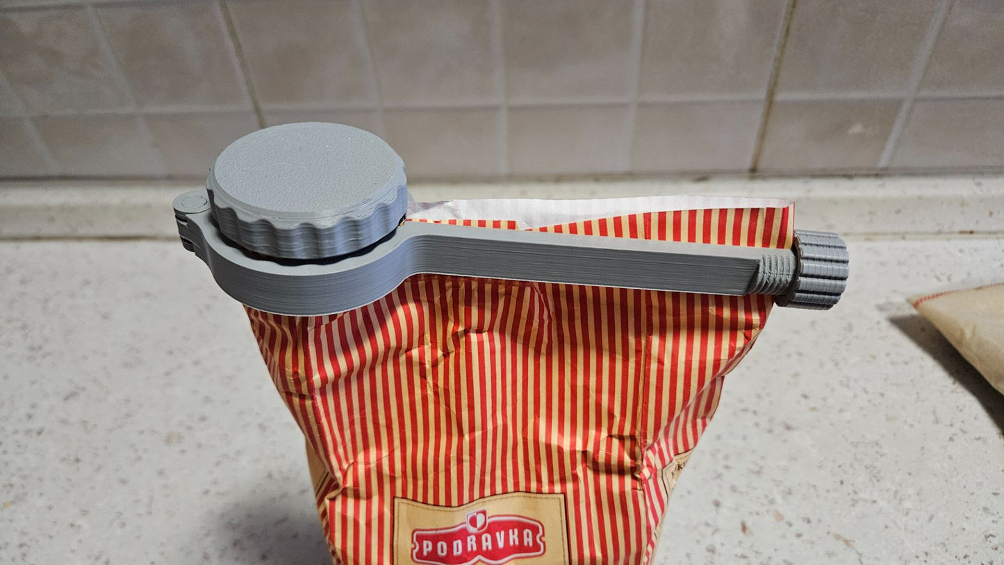 Clip cierra bolsa con tapa a rosca – Especial para paquete de yerba mate