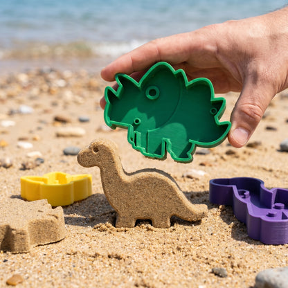 Set Moldes de Arena Dinosaurio en uso