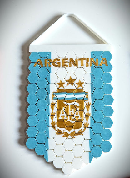 Banderin Argentina 3D personalizable Totesti vista frontal