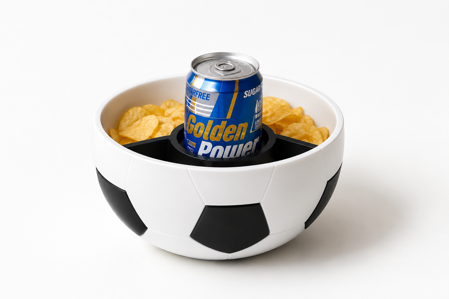 Bowl pelota de fútbol con divisor y porta lata Totesti