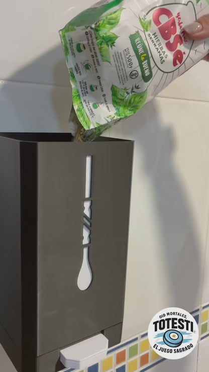 Video del dispenser de yerba Totesti en funcionamiento, sin audio